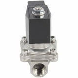 Electroválvula eléctrica de acción directa de dos vías normalmente cerrada Elephant VS2W-201V-NC VITON 24V, material del cuerpo - acero inoxidable AISI 304, junta - Viton