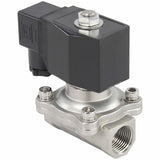 Electroválvula eléctrica de acción directa de dos vías normalmente cerrada Elephant VS2W-201V-NC VITON 24V, material del cuerpo - acero inoxidable AISI 304, junta - Viton