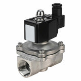 Electroválvula eléctrica de acción directa de dos vías normalmente abierta Elephant VS2W-301V-NO VITON 24V, material del cuerpo - acero inoxidable AISI 304, junta - VITON