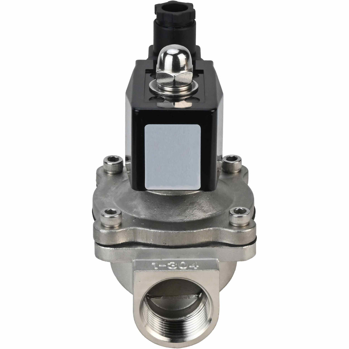 Electroválvula eléctrica de acción directa de dos vías normalmente abierta Elephant VS2W-301V-NO VITON 24V, material del cuerpo - acero inoxidable AISI 304, junta - VITON