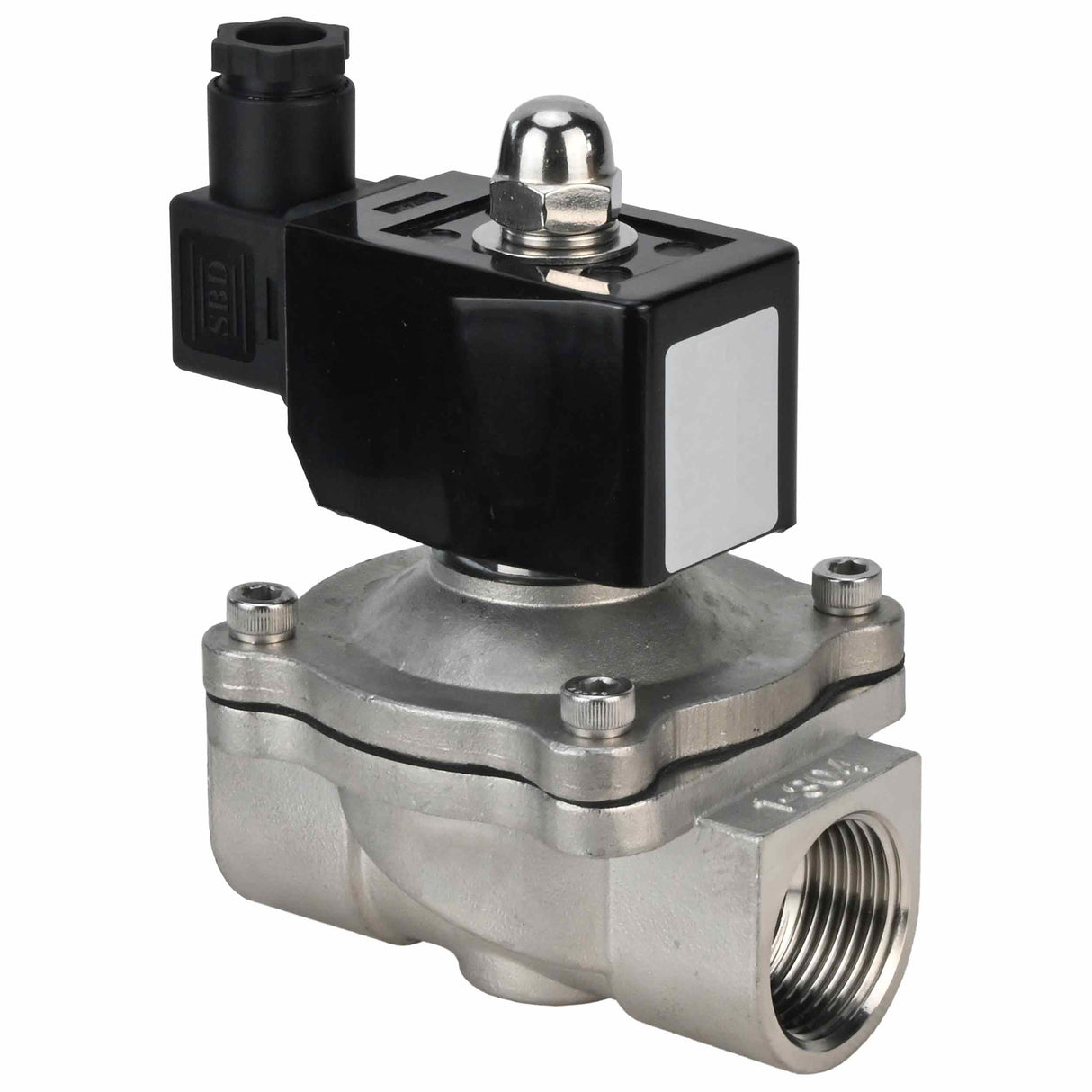 Electroválvula eléctrica de acción directa de dos vías normalmente abierta Elephant VS2W-301V-NO VITON 24V, material del cuerpo - acero inoxidable AISI 304, junta - VITON