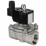 Electroválvula eléctrica de acción directa de dos vías normalmente abierta Elephant VS2W-301V-NO VITON 24V, material del cuerpo - acero inoxidable AISI 304, junta - VITON