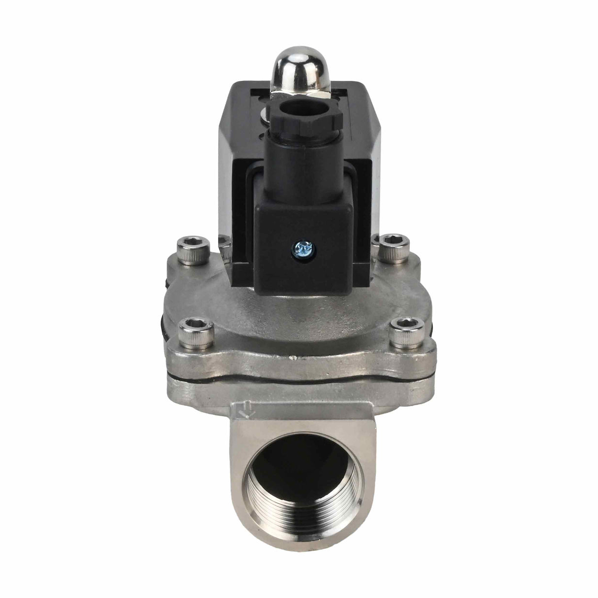 Electroválvula eléctrica de acción directa de dos vías normalmente abierta Elephant VS2W-301V-NO VITON 24V, material del cuerpo - acero inoxidable AISI 304, junta - VITON