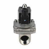Electroválvula eléctrica de acción directa de dos vías normalmente abierta Elephant VS2W-301V-NO VITON 24V, material del cuerpo - acero inoxidable AISI 304, junta - VITON