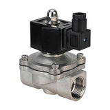 Electroválvula eléctrica de acción directa de dos vías normalmente abierta Elephant VS2W-301V-NO VITON 24V, material del cuerpo - acero inoxidable AISI 304, junta - VITON