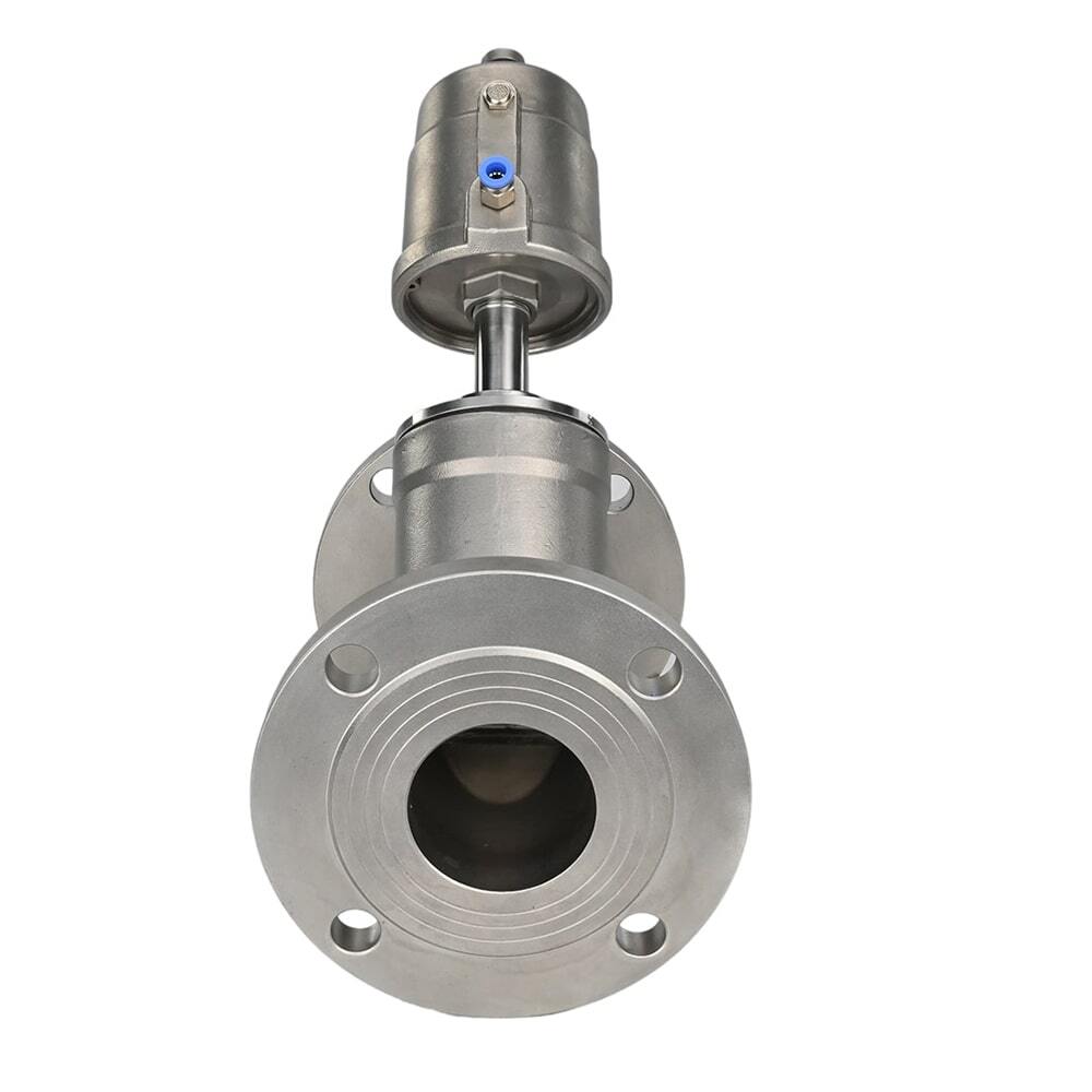 Válvula neumática Elephant VS3232PV-F-1PNC PSI232, material del cuerpo - acero inoxidable AISI 316, bridada, en forma de Y