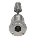 Válvula neumática Elephant VS3232PV-F-1PNC PSI232, material del cuerpo - acero inoxidable AISI 316, bridada, en forma de Y