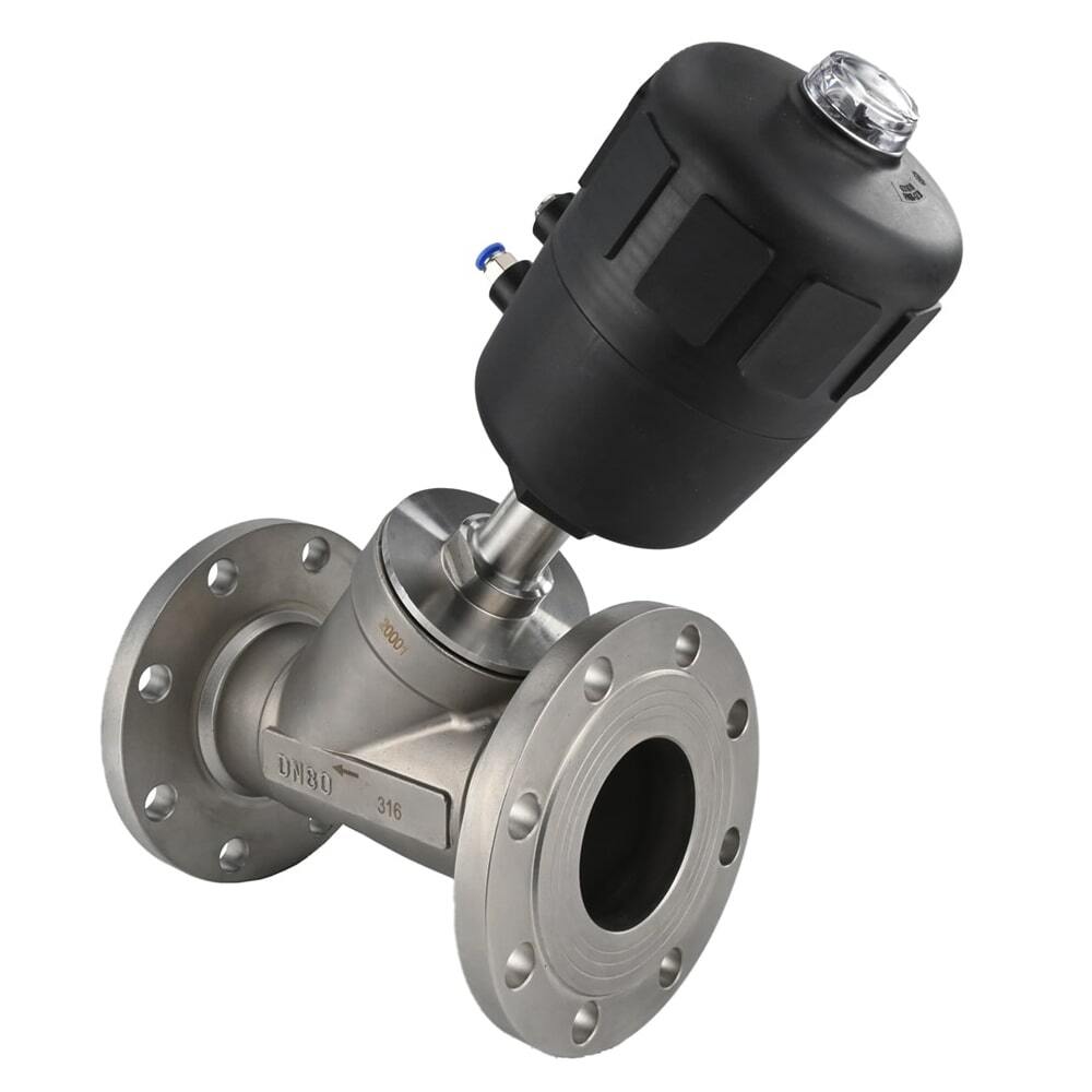 Válvula neumática Elephant VS324PV-F-1PNC PSI232, material del cuerpo: acero inoxidable CF8M, brida, forma de Y