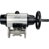 Ball valves Elephant BV3232P(3pc)-FP-F-ISO-H DN65-80 16 bar, three-piece full bore flanged, stainless steel SS304, seal - PTFE, with pneumatic actuator PA-DA-105-1 double acting, with pneumatic distributor 4M310-08 220V