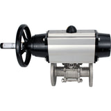 Ball valves Elephant BV3232P(3pc)-FP-F-ISO-H DN65-80 16 bar, three-piece full bore flanged, stainless steel SS304, seal - PTFE, with pneumatic actuator PA-DA-105-1 double acting, with pneumatic distributor 4M310-08 220V