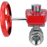 Válvula de bola de acero inoxidable Elephant kshmp316-elephant-hgbf, material del cuerpo - acero inoxidable AISI 316, material de la bola - acero inoxidable AISI 316, sello - PTFE, operada por engranajes
