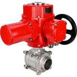Válvula de bola de acero inoxidable Elephant BVPP 316.200-ISO PSI914 SS316 paso completo, para soldar, material del cuerpo - acero inoxidable, actuador eléctrico de cuarto de vuelta Elephant QT-W (M) EX 380 V