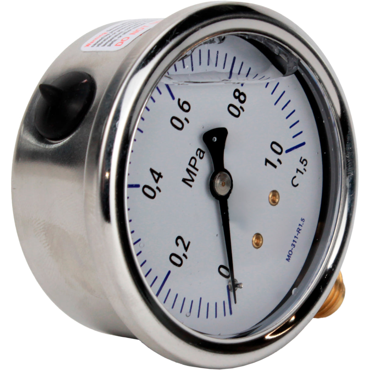 Manomètres anti-vibrations Elephant MB-311-R1, radiaux, acier inoxydable 304, classe de précision 1