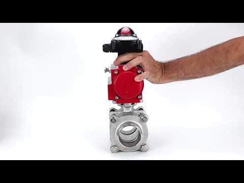 Ball valves Elephant BV3232P(3pc)-FP-W-ISO-H WDVF DN15-32 63 bar full bore, body - 316 stainless steel, seal - PTFE, for welding, with PA-DA pneumatic actuator, LSU APL-210N