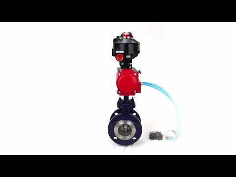 Vanne papillon d'eau Elephant WBV3EX-3432M-1W-F-ISO, matériau du corps - Acier au carbone, matériau du disque - Acier inoxydable AISI 316, joint - Métal, actionneur pneumatique PA-DA double action, 4V320-08 220V, BKV APL-510N EX, BPV AFC2000