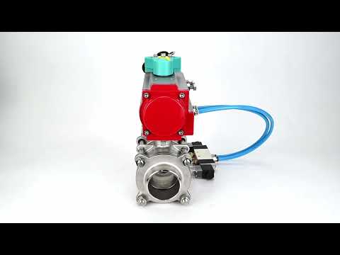 Ball valves Elephant BV3232P(3pc)-FP-W-ISO-H WDVF DN15-32 63 bar full bore, body - 316 stainless steel, seal - PTFE, for welding, with PA-DA pneumatic actuator, pneumatic distributor 4V320-10 220V and ALS200D magnetic switch