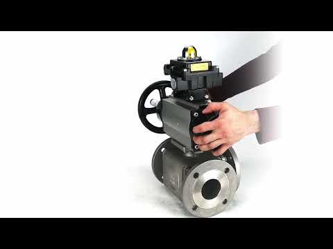 Ball valves Elephant BV3232P(4pc)-FP-3WL-F-ISO-H DN100 16 bar full bore, flanged, body - stainless steel SS316, ISO flange F10/F12, square 19x19, with double pneumatic actuator PA-DA-105-1 action, pneumatic distributor 4M310-08 24V and LSU APL-410N EX