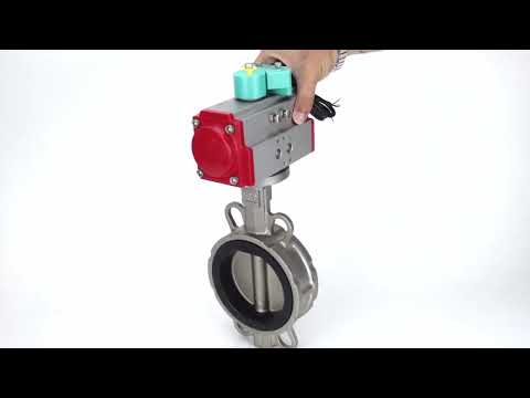 Water Butterfly Valve Elephant WBV3232V-2W-Fb-H DN50-300 16 bar case - 316L stainless steel, disc - 316L stainless steel, seal - Viton, with pneumatic drive PA-DA-XXX and ALS200D magnetic switch