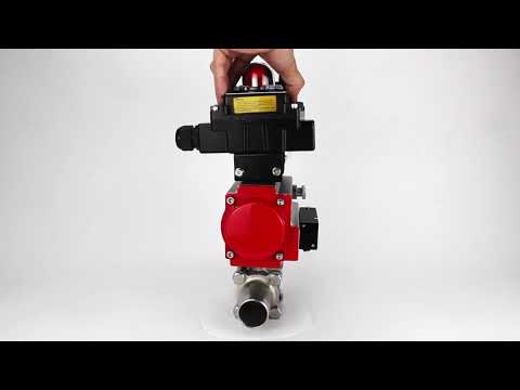 Vannes à boisseau sphérique Elephant BV3131P(3pc)-FP-W-ISO-H LONG DN10-150 passage intégral, corps - acier inoxydable 304, à souder, avec actionneur pneumatique PA-DA, distributeur pneumatique 4M310-08 220V, BKV APL-410N EX et GSV AFC2000