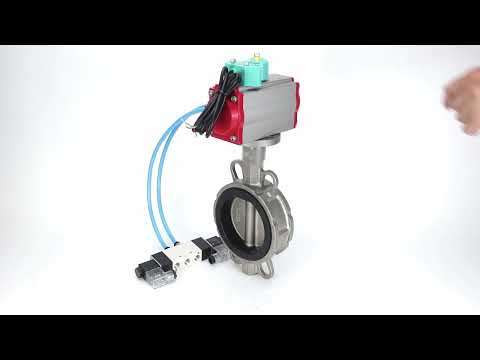 Water Butterfly Valve Elephant WBV3232E-2W-Fb-H DN40-300 16 bar case - 316L stainless steel, disc - 316L stainless steel, seal - EPDM, with pneumatic actuator PA-DA-XXX, pneumatic distributor 4V320-10 220V and ALS200D magnetic switch