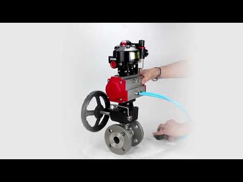Ball valves Elephant BV3232P(2pc)-FP-F-ISO-H DN15-250 flanged, two-piece, body - stainless steel SS316, seal - PTFE, with pneumatic drive PA-DA-052-210 pneumatic distributor 4V320-08 gearbox MON ATU AFC2000 LSU APL-510N-EX