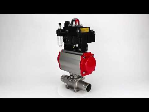 Vannes à boisseau sphérique Elephant BV3131P(3pc)-FP-W-ISO-H LONG à passage intégral, corps - acier inoxydable 304, à souder, avec actionneur pneumatique Elephant PA-SA, distributeur pneumatique 4M310-08 24V, BKV APL-410N EX et BPV AFC2000