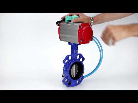 Water Butterfly Valve Elephant WBV1432N-2W-Fb-H DN40-300 16 bar body - GGG50 cast iron, disc - 316L stainless steel, seal - NBR, with pneumatic actuator PA-DA-XXX, pneumatic distributor 4V320-10 220V and ALS200D magnetic switch