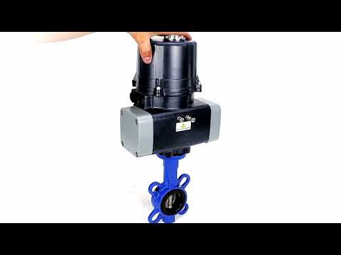 Butterfly valves Elephant WBV1413E-2W-Fb-H interflanged, body - cast iron GGG50, disc - cast iron GGG40, seal - EPDM, with electric quarter turn actuator Elephant QTSA-N-EM-O0-220VAC