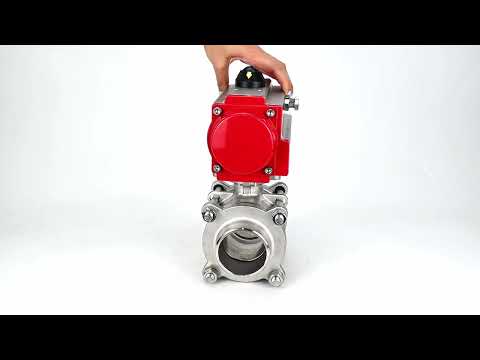Ball valves Elephant BV3232P(3pc)-FP-W-ISO-H WDVF DN15-32 63 bar full bore, body - 316 stainless steel, seal - PTFE, for welding, with PA-SA pneumatic actuator