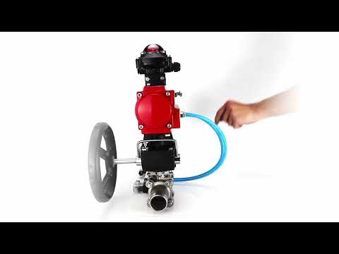 Ball valves Elephant BV3131P(3pc)-FP-W-ISO-H LONG DN50-150 full bore, body - stainless steel 304, welded, with pneumatic actuator PA-DA, pneumatic distributor 4V320-10 220V, MON gearbox and block limit switches APL-210N