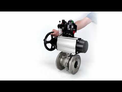 Ball valves Elephant BV3232P(2pc)-FP-F-ISO-H DN80-100 16 bar, full bore flanged, stainless steel SS316, seal - PTFE, with pneumatic actuator PA-DA-105-1 double acting, with pneumatic distributor 4M310-08 220V , with LSU APL-510N EX, with AFC2000 ATU