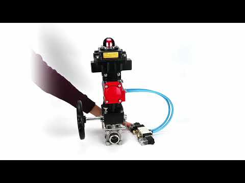 Ball valves Elephant BV3232P(3pc)-FP-W-ISO-H DN10-50 16 bar/40, full bore for welding, stainless steel SS316, PTFE, with double-acting PA-DA pneumatic actuator, with pneumatic distributor 4V320-08 220V, with LSU APL-410N EX, with manual Doubler MON1-250-T