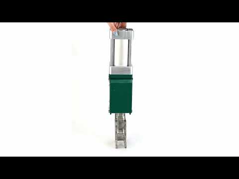 Vanne à guillotine Elephant GVKR3131E-2W-Fb-2P, matériau du corps - acier inoxydable AISI 304, matériau du couteau - acier inoxydable AISI 304, joint - EPDM, actionneur pneumatique