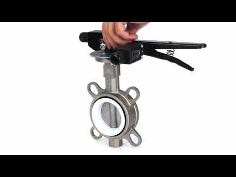 Water butterfly valve Elephant 316L-316L-PTFE body material - stainless steel AISI 316L, disk material - stainless steel AISI 316L, seal - PTFE with handle, with two LS-103 250V limit switches and a bracket for mounting the limit switches