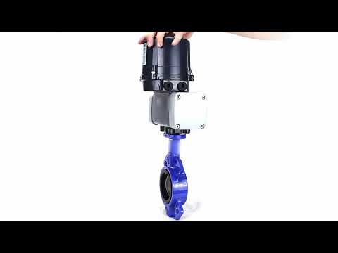 Butterfly valves Elephant WBV1432N-2W-Fb-H interflanged, body - cast iron GGG50, disc - stainless steel 316L, seal - NBR, with electric quarter turn actuator Elephant QTSA-N-EM-O0-220VAC