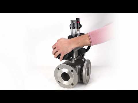 Ball valves Elephant BV3232P(4pc)-FP-3WL-F-ISO-H DN100 16 bar full bore, flanged, body - stainless steel SS316, ISO flange F10/F12, square 19x19, with double pneumatic actuator PA-DA-105-1 action, pneumatic distributor 4M310-08 24V and ATU AFC2000