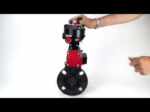 Butterfly valves Elephant WBV4242E-2W-Fb-ISO, body material - UPVC, disc material - UPVC, seal - EPDM, with pneumatic actuator double action PA-DA, pneumatic distributor 4M310-08 220V, LSU APL-510N EX and ATU AFC2000