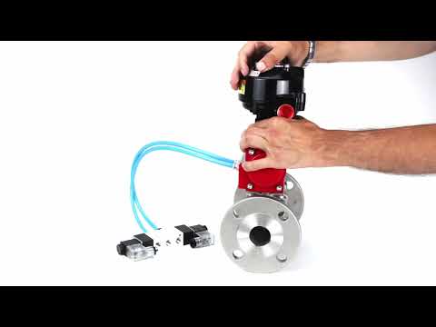 Ball valves Elephant BV3232P(3pc)-FP-F-ISO-H flanged, full bore, three-piece, body - stainless steel SS316, seal - PTFE, with pneumatic actuator Elephant PA-SA 065-160 pneumatic distributor 4V320- 08 joining DN8 LSU APL-510N