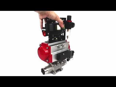 Vannes à boisseau sphérique Elephant BV3131P(3pc)-FP-W-ISO-H LONG DN10-150 passage intégral, corps - acier inoxydable 304, à souder, avec actionneur pneumatique PA-DA, distributeur pneumatique 4M310-08 220V, BKV APL-510N EX et GSV AFC2000