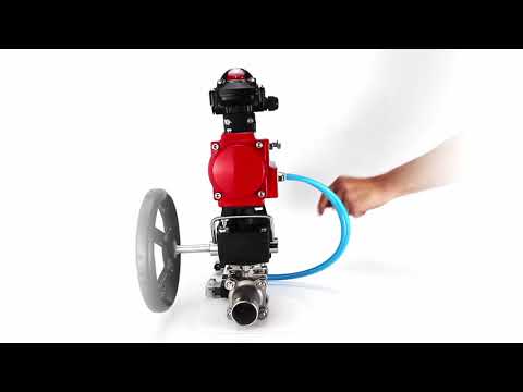 Ball valves Elephant BV3131P(3pc)-FP-W-ISO-H LONG DN50-150 full bore, body - stainless steel 304, for welding, with PA-DA pneumatic actuator, pneumatic distributor 4V320-08 220V, MON gearbox and block limit switches APL-210N