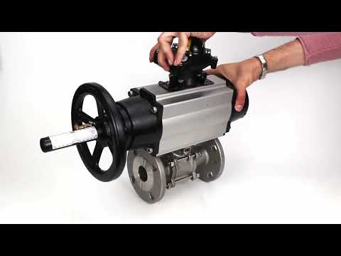 Ball valves Elephant BV3232P(3pc)-FP-F-ISO-H DN65-80 16 bar, three-piece full bore flanged, stainless steel SS304, seal - PTFE, with pneumatic actuator PA-DA-105-1 double acting, with pneumatic distributor 4M310-08 220V, with LSU APL-210N
