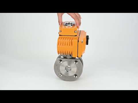 Válvula de bola de acero inoxidable Elephant kchmfp-elephant-380v, material del cuerpo - acero inoxidable AISI 316, material de la bola - acero inoxidable AISI 316, sello - PTFE, actuador eléctrico operado