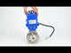 Válvula de bola de acero inoxidable Elephant BV3232P-FP-Fb PSI232, material del cuerpo - acero inoxidable AISI 316, junta - PTFE, paso completo, brida compacta, actuador eléctrico Elephant 003 azul 220 V