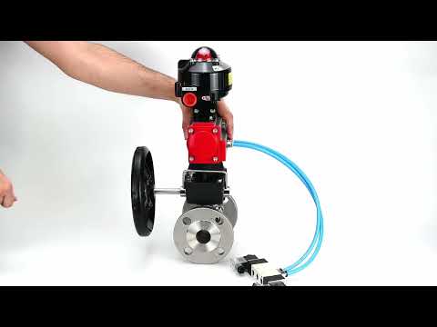 Ball valves Elephant BV3131P(3pc)-FP-F-ISO-H flanged, full bore, three-piece, stainless steel body. steel SS304, seal - PTFE, with pneumatic drive Elephant PA-DA 052-130 pneumatic distributor 4V320-08 gearbox MON LSU APL-510N-EX