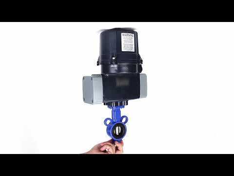 Butterfly valves Elephant WBV0232E-2W-Fb-H interflanged, body - aluminium alloy, disc - 316L stainless steel, seal - EPDM, with electric quarter turn actuator Elephant QTSA-N-EM-O0-220VAC