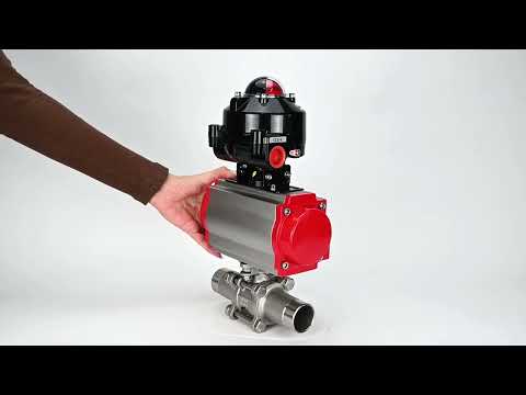 Vannes à boisseau sphérique Elephant BV3131P(3pc)-FP-W-ISO-H LONG DN10-150 passage intégral, corps - acier inoxydable 304, soudé, avec actionneur pneumatique Elephant PA-SA et bloc de fin de course APL-510N EX