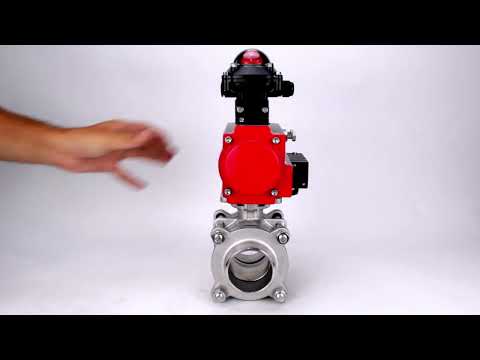 Ball valves Elephant BV3232P(3pc)-FP-W-ISO-H WDVF DN15-32 63 bar full bore, body - 316 stainless steel, seal - PTFE, for welding, with PA-SA pneumatic actuator, pneumatic distributor 4M310-08 220V, LSU APL-210N