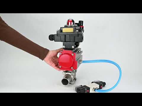Vannes à boisseau sphérique Elephant BV3131P(3pc)-FP-W-ISO-H LONG à passage intégral, corps - acier inoxydable 304, à souder, avec actionneur pneumatique Elephant PA-SA, distributeur pneumatique 4V320-10 220V, BKV APL-410N EX et BPV AFC2000