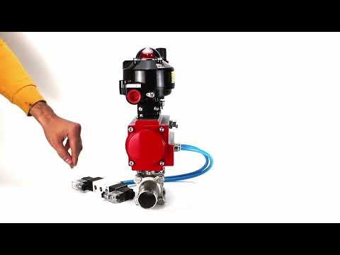 Robinets à boisseau sphérique Elephant BV3131P(3pc)-FP-W-ISO-H LONG DN10-150 passage intégral, corps - acier inoxydable 304, à souder, avec actionneur pneumatique PA-DA, distributeur pneumatique 4V320-08 220V, BKV APL-510N EX et GSV AFC2000