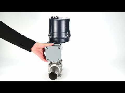 Ball valves Elephant BV3131P(3pc)-FP-W-ISO-H LONG full bore, welded, body - stainless steel SS304, seal - PTFE, with electric quarter turn actuator Elephant QTSA-N-EM-O0-220VAC